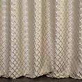 Zasłona szyta na taśmie 5 cm kremowo złota z szenilowej tkaniny w drobny geometryczny wzór przetykany błyszczącą nicią