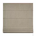 Roleta rzymska ciemnobeżowa z tkaniny z dodatkiem połyskującej nici, z widocznym ozdobnym splotem Italissima Eva Minge