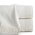 Ręcznik do rąk 30x50 cm bawełniany kolor biały z ozdobną błyszczącą bordiurą 500 g/m2 MARGO