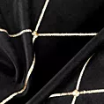 Zasłona welwetowa czarno, złota haftowana w duże karo 140x250 cm przelotka - MARGO - Pierre Cardin