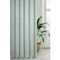 Zasłona szyta na taśmie 5 cm miętowa z matowej luźnotkanej tkaniny z efektem melanżu, wykończona obciążnikiem
