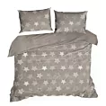 Pościel 220x200 cm z polaru kolor beżowy z gwiazdkami FLANO