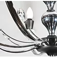 Lampa wisząca do salonu srebrno, transparentna MELBA ośmioramienna z kryształami