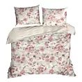 Pościel 220x200 cm bawełniana kolor beżowy, pudrowy z wzorem kwiatowym styl romantyczny SPRING 42