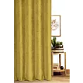 Zasłona szyta na taśmie 5 cm musztardowa z miękkiej w dotyku tkaniny szenilowej