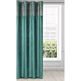 Zasłona welwetowa ciemnoturkusowa z dekoracyjnym pasem 140x250 cm przelotka - PERI