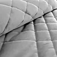 Narzuta welwetowa srebrny 220x240 cm z geometrycznym przeszyciem RIA 6