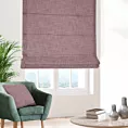 Roleta rzymska pudrowo różowa o naturalnym, luźnym splocie w stylu eko