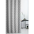 Zasłona szyta na taśmie 5 cm biało czarna z miękkiej tkaniny z nadrukiem w małe ornamenty