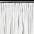 Zasłona welwetowa biała zdobiona falbanami i lśniącymi akcentami 140x250 cm taśma - CARLI