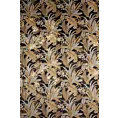 Zasłona czarno, złota z wzorem egzotycznych liści z welwetu 140x250 cm przelotka - ADEL
