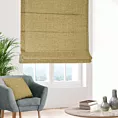 Roleta rzymska złota z tkaniny w stylu eko o naturalnym splocie
