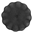 Podkładka okrągła na stół czarna średnica 38 cm JUNE pleciona o falistych brzegach