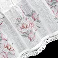 Zazdrostka biało, różowa z etaminy w stylu prowansalskim z koronką 150x30 cm tunel SUZY