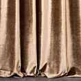 Zasłona szyta na taśmie 5 cm SAFARI jasnobrązowa z miękkiej welwetowej tkaniny z połyskiem