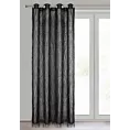 Zasłona czarna zdobiona lśniącymi delikatnymi frędzlami 140x250 cm przelotka - AURORA - Eva Minge