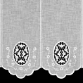 Tkanina firanowa zazdrostka z etaminy zdobiona ażurowym haftem