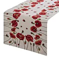 Bieżnik na stół naturalno, czerwony 40x100 cm gobelinowy zdobiony motywem maków