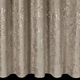 Zasłona beżowa zdobiona błyszczącym nadrukiem liści, welwetowa 140x270 cm taśma FELIS