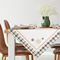 Obrus na stół biały 85x85 cm welwetowy ANGEL z motywem kraty