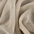 Firana szyta na taśmie 5 cm beżowa z gładkiej matowej etaminy o naturalnym splocie, wykończona obciążnikiem