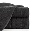 Ręcznik kąpielowy 50x90 cm bawełniany kolor czarny z lśniącymi paseczkami 500 g/m2 DALI