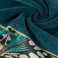 Ręcznik kąpielowy 70x140 cm bawełniany kolor ciemnoturkusowy z designerską bordiurą 500 g/m2 EVA 15 Eva Minge