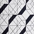 Narzuta naturalno, czarna 200x220 cm z nadrukiem geometrycznym pikowana techniką hot press GEO 1 Design 91