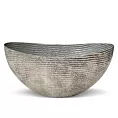 Metalowa misa PARI 1 w prążki srebrna