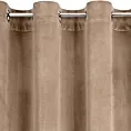 Komplet 2 szt. zasłon ciemnobeżowych z welwetowej tkaniny 140x250 cm przelotki - DARLA