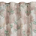 Zasłona naturalno, beżowa z wzorem kwiatów z dodatkiem lnu 140x250 cm przelotka - DEMI