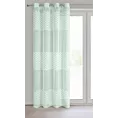 Firana miętowa zdobiona puszystą aplikacją 140x250 cm przelotka ESTER