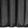 Zasłona czarna z błyszczącego strukturalnego welwetu 140x250 cm przelotka - LUSSI