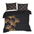 Pościel 160x200 cm z makosatyny bawełnianej kolor czarny, złoty z fantazyjnym wzorem VICTORIA 10 Limited Collection