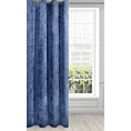 Zasłona granatowa szenilowa 140x250 cm przelotka - ANISA