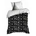 Pościel świąteczna 140x200 cm bawełniana kolor czarny, biały z motywem świątecznych gwiazdek ISLA
