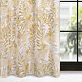 Zasłona naturalna w musztardowe liście 140x250 cm przelotka - HARIET