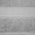 Ręcznik kąpielowy 50x90 cm bawełniany kolor srebrny z żakardową bordiurą z nowoczesnym złotym wzorem 500 g/m2 LIANA