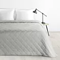 Narzuta welwetowa srebrna 220x240 cm pikowana metodą hot press wzór geometryczny LUIZ 8 Design 91