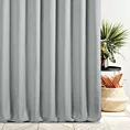 Zasłona szyta na flexach popielata z tkaniny o naturalnym splocie z efektem melanżu