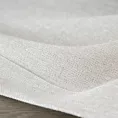 Obrus biały 140x220 cm o płóciennym splocie BIANCA 1 z dodatkiem błyszczącej nici wykończony podwójną listwą na brzegach