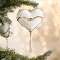 Ozdoba choinkowa SERCE  z ozdobnym chwostem i złotymi akcentami