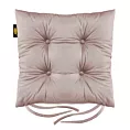 Poduszka na krzesło 40 x 40 x 8 cm dwustronna welwetowa pudrowo różowa z czterema pikowaniami