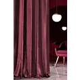 Zasłona szyta na taśmie 5 cm SAFARI bordowa z miękkiej welwetowej tkaniny z połyskiem