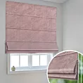 Roleta rzymska różowa z welwetowej tkaniny w drobny melanż
