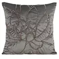 Poszewka na poduszkę 45x45 cm welwetowa, stalowa zdobiona naszywanym wzorem SANDI