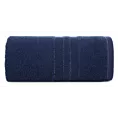 Ręcznik do rąk 30x50 cm bawełniany kolor granatowy z bordiurą w paski podkreślone błyszczącą nicią 500 g/m2 GALA