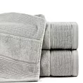 Ręcznik kąpielowy 50x90 cm bawełniany kolor srebrny z welurową bordiurą 500 g/m2 EMMA