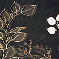Pościel 220x200 cm z makosatyny bawełnianej kolor czarny, złoty z motywem liści VICTORIA 7 Limited Collection