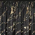 Zasłona welwetowa czarno, złocista zdobiona marmurkiem 140x270 cm taśma - MOLLY